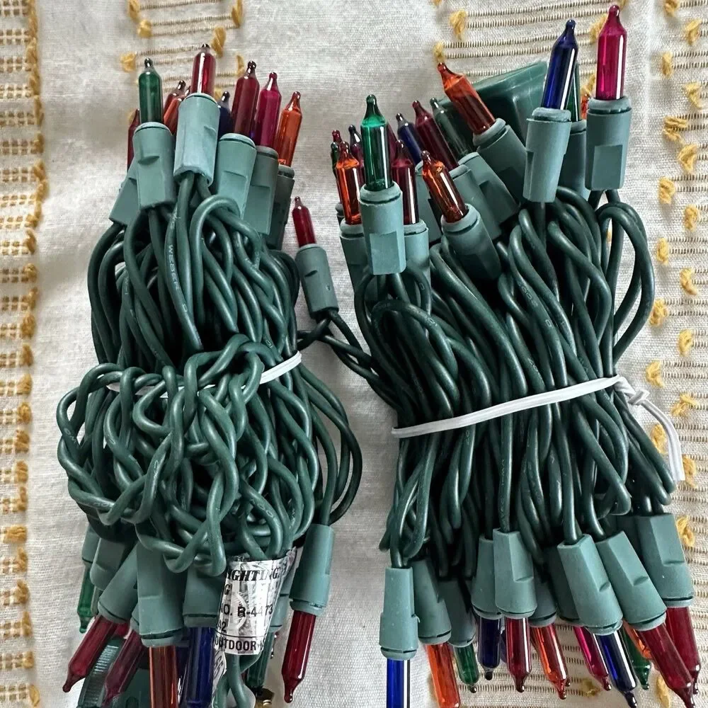Multi Color 100ct Mini Light Set of Christmas Lights 24Ft Indoor/Outdoor